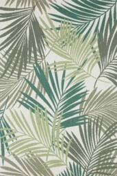 THE RUGS Indoor Outdoor Vai Rug Polypropylene Floral Design, Low Pile Durable in Green - Size: 80 cm x 150 cm - thumbnail 1
