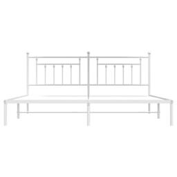 Berkfield Home Metal Bed Frame with Headboard White 193x203 cm - thumbnail 6
