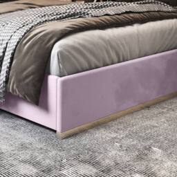 Casani Flookburgh Upholstered Soft Velvet Pink Metal Designer Bed Frame - Size: King - thumbnail 7