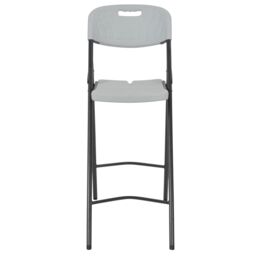 Berkfield Home Folding Bar Chairs 2 pcs HDPE & Steel White - thumbnail 3