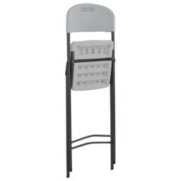 Berkfield Home Folding Bar Chairs 2 pcs HDPE & Steel White - thumbnail 6