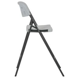 Berkfield Home Folding Bar Chairs 2 pcs HDPE & Steel White - thumbnail 4