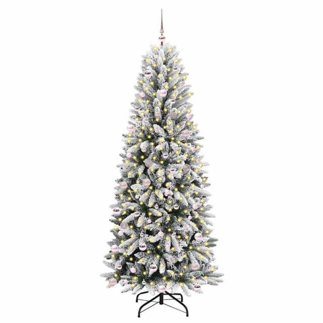 Berkfield Home Green Artificial Christmas Tree with 300 LEDs White 93 x 93 x 240 cm - image 1