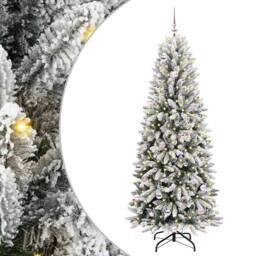 Berkfield Home Green Artificial Christmas Tree with 300 LEDs White 93 x 93 x 240 cm - thumbnail 3