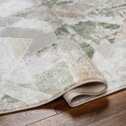 Livabliss San Francisco-Abstract Green Tan Taupe Ivory Modern Marble Living Dining Rug - Size: 160 cm x 215 cm - thumbnail 4