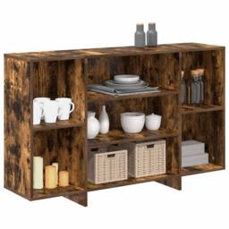Berkfield Home Sideboard Smoked Oak 120x30x75 cm Engineered Wood in Brown - Size: 120 x 30 x 75 cm - thumbnail 4