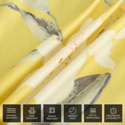Pamposh Brushed Microfibre Duvet Cover Sets in Yellow - Size: Double - thumbnail 7