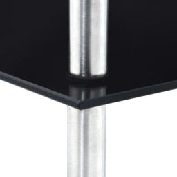 Berkfield Home 4-Tier Shelf Black 30x30x100 cm Tempered Glass - Size: 30 x 30 x 100 cm - thumbnail 4