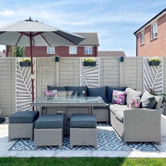 Wyld and Coco Birchwood Garden Parasol Grey Fabric 270 cm Diameter Foldable Outdoor - image 1