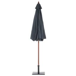 Wyld and Coco Birchwood Garden Parasol Grey Fabric 270 cm Diameter Foldable Outdoor - thumbnail 6