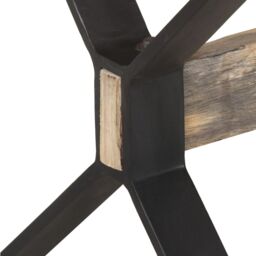 Berkfield Home Dining Table 160x80x76 cm Rough Mango Wood in Brown - Size: 160 x 80 x 76 cm - thumbnail 6