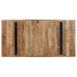 Berkfield Home Dining Table 160x80x76 cm Rough Mango Wood in Brown - Size: 160 x 80 x 76 cm - thumbnail 4