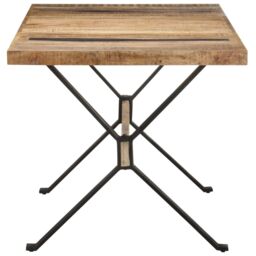 Berkfield Home Dining Table 160x80x76 cm Rough Mango Wood in Brown - Size: 160 x 80 x 76 cm - thumbnail 3