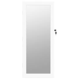 Berkfield Home Mirror Jewellery Cabinet with LED Lights Wall Mounted White - thumbnail 4