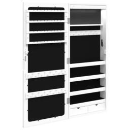 Berkfield Home Mirror Jewellery Cabinet with LED Lights Wall Mounted White - thumbnail 8