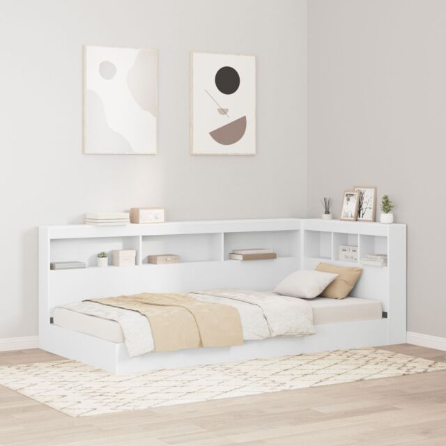 Berkfield Home Storage Headboard with Shelf with Headboard with Storage White 90 cm Engineered wood - image 1