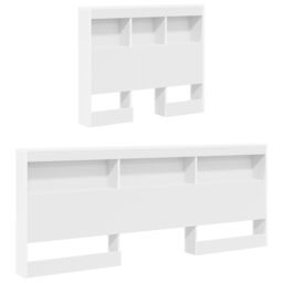 Berkfield Home Storage Headboard with Shelf with Headboard with Storage White 90 cm Engineered wood - thumbnail 4