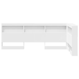 Berkfield Home Storage Headboard with Shelf with Headboard with Storage White 90 cm Engineered wood - thumbnail 5