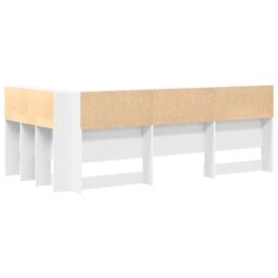 Berkfield Home Storage Headboard with Shelf with Headboard with Storage White 90 cm Engineered wood - thumbnail 7