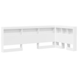 Berkfield Home Storage Headboard with Shelf with Headboard with Storage White 90 cm Engineered wood - thumbnail 2