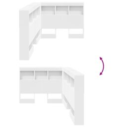 Berkfield Home Storage Headboard with Shelf with Headboard with Storage White 90 cm Engineered wood - thumbnail 9