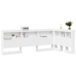 Berkfield Home Storage Headboard with Shelf with Headboard with Storage White 90 cm Engineered wood - thumbnail 3