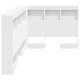 Berkfield Home Storage Headboard with Shelf with Headboard with Storage White 90 cm Engineered wood - thumbnail 6