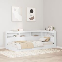 Berkfield Home Storage Headboard with Shelf with Headboard with Storage White 90 cm Engineered wood - thumbnail 1