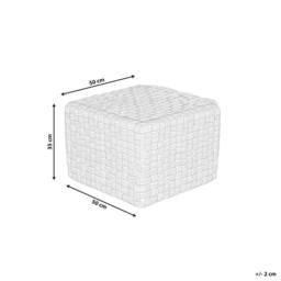 Wyld and Coco Handwoven Garden Pouffe 50x50 cm Green - Weatherproof Outdoor Ottoman - thumbnail 3