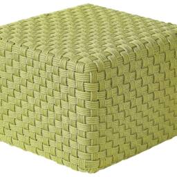 Wyld and Coco Handwoven Garden Pouffe 50x50 cm Green - Weatherproof Outdoor Ottoman - thumbnail 2