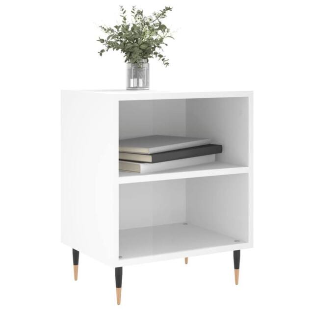 Berkfield Home Elegant Bedside Cabinet High Gloss White 40x30x50 cm Engineered Wood - Size: 40 x 30 x 50 cm - image 1