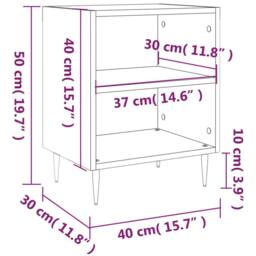 Berkfield Home Elegant Bedside Cabinet High Gloss White 40x30x50 cm Engineered Wood - Size: 40 x 30 x 50 cm - thumbnail 9