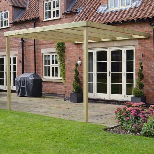 Rutland County Garden Furniture Ltd Wall Mounted Box Pergola - L360 x W360 x H270 cm - Light Green - image 1