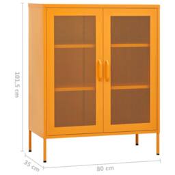 Berkfield Home Storage Cabinet Mustard Yellow 80x35x101.5 cm Steel - thumbnail 9