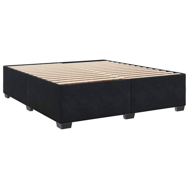 Berkfield Home Soft Bed Frame without Mattress Black¬†Super King Velvet in Black - Size: Super King - image 1