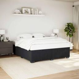 Berkfield Home Soft Bed Frame without Mattress Black¬†Super King Velvet in Black - Size: Super King - thumbnail 2