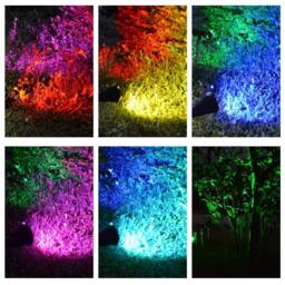 ENER-J Solar Spike Garden Lights Pack of 4 RGB Colour Changing Outdoor Waterproof LED Landscape Lights 7W Pathway Lawn Lighting in Black - thumbnail 3