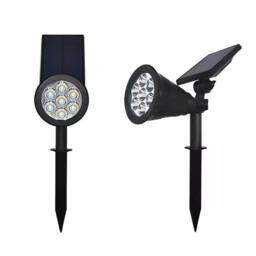 ENER-J Solar Spike Garden Lights Pack of 4 RGB Colour Changing Outdoor Waterproof LED Landscape Lights 7W Pathway Lawn Lighting in Black - thumbnail 6