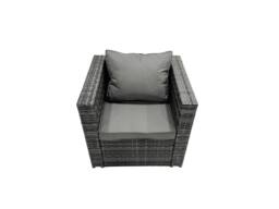 Fimous Rattan Dining Table Sofa Set with 2 Side Table Outdoor 7 Seat in Dark Grey - thumbnail 6
