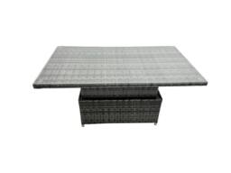 Fimous Rattan Dining Table Sofa Set with 2 Side Table Outdoor 7 Seat in Dark Grey - thumbnail 3