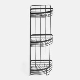 OHS 3 Tier Shower Caddy Freestanding Bathroom Corner Shelf Organiser in Black - thumbnail 4