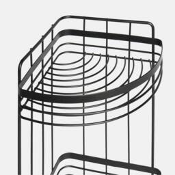 OHS 3 Tier Shower Caddy Freestanding Bathroom Corner Shelf Organiser in Black - thumbnail 5