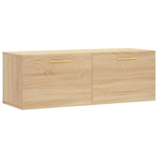 Berkfield Home Wall Cabinet Sonoma Oak 100x36.5x35 cm Engineered Wood in Light Brown - image 1