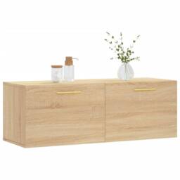 Berkfield Home Wall Cabinet Sonoma Oak 100x36.5x35 cm Engineered Wood in Light Brown - thumbnail 3
