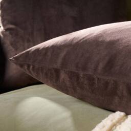 OHS 2 x Matte Velvet Cushion Covers Soft Plain Zip in Brown - Size: 45 cm x 45 cm - thumbnail 2