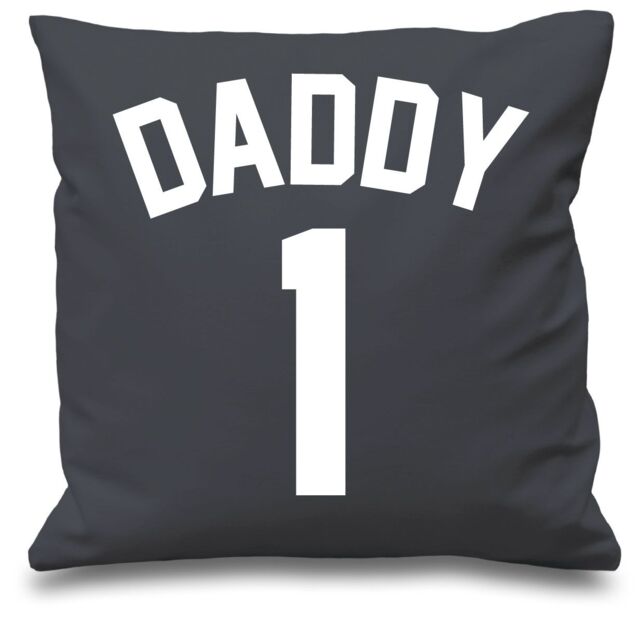 "60 SECOND MAKEOVER Daddy 1 Cushion Cover Grey 16"" x 16"" Fathers Day Birthday Decorative Cushion Home - Size: 40 cm x 40 cm"