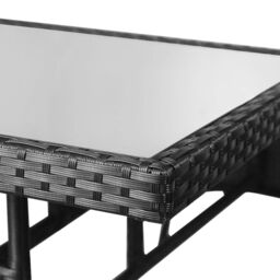 Berkfield Home Garden Table Black 80x80x74 cm Poly Rattan - Size: 80 x 80 x 74 cm - thumbnail 4