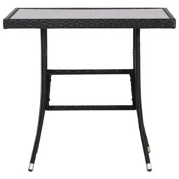 Berkfield Home Garden Table Black 80x80x74 cm Poly Rattan - Size: 80 x 80 x 74 cm - thumbnail 2