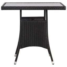 Berkfield Home Garden Table Black 80x80x74 cm Poly Rattan - Size: 80 x 80 x 74 cm - thumbnail 3