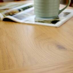 Home Source Melbourne Solid Wooden 2 Drawer Coffee Table Metal Handles Oak Top in Light Oak - thumbnail 7
